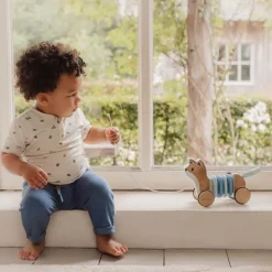 Little Dutch Educatief Speelgoed|Houten Speelgoed^Trekdier Vos - Blauw - Forest Friends