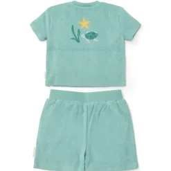 Little Dutch Zwemkleding^T-shirt en Short - Groen - Seashells and Stripes
