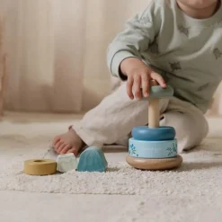 Little Dutch Stapeltoren|Speelgoed Vanaf 1 Jaar^Tuimelstapelaar - Blauw - Forest Friends