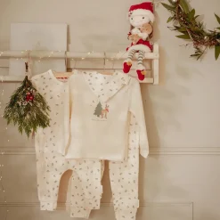 Little Dutch Pyjama's|Pyjama's^Tweedelige kerst pyjama – Beige
