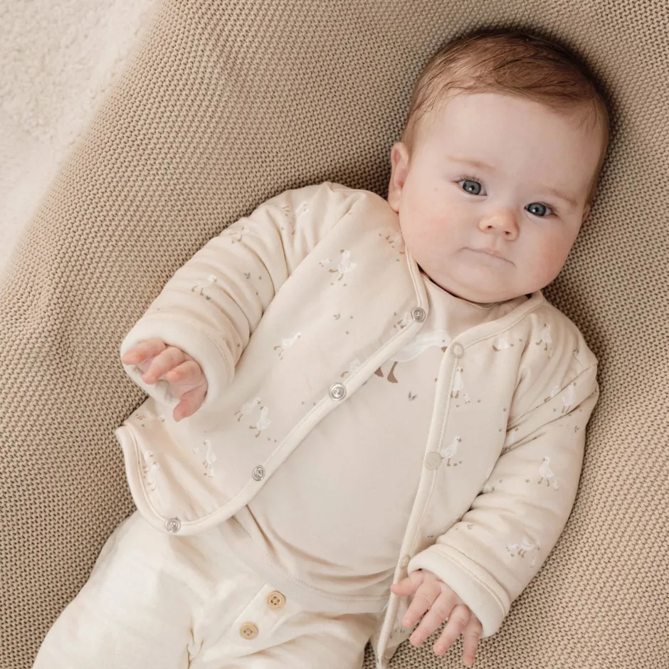 Little Dutch Babykleding^Vest - Beige - Newborn Naturals - Little Goose