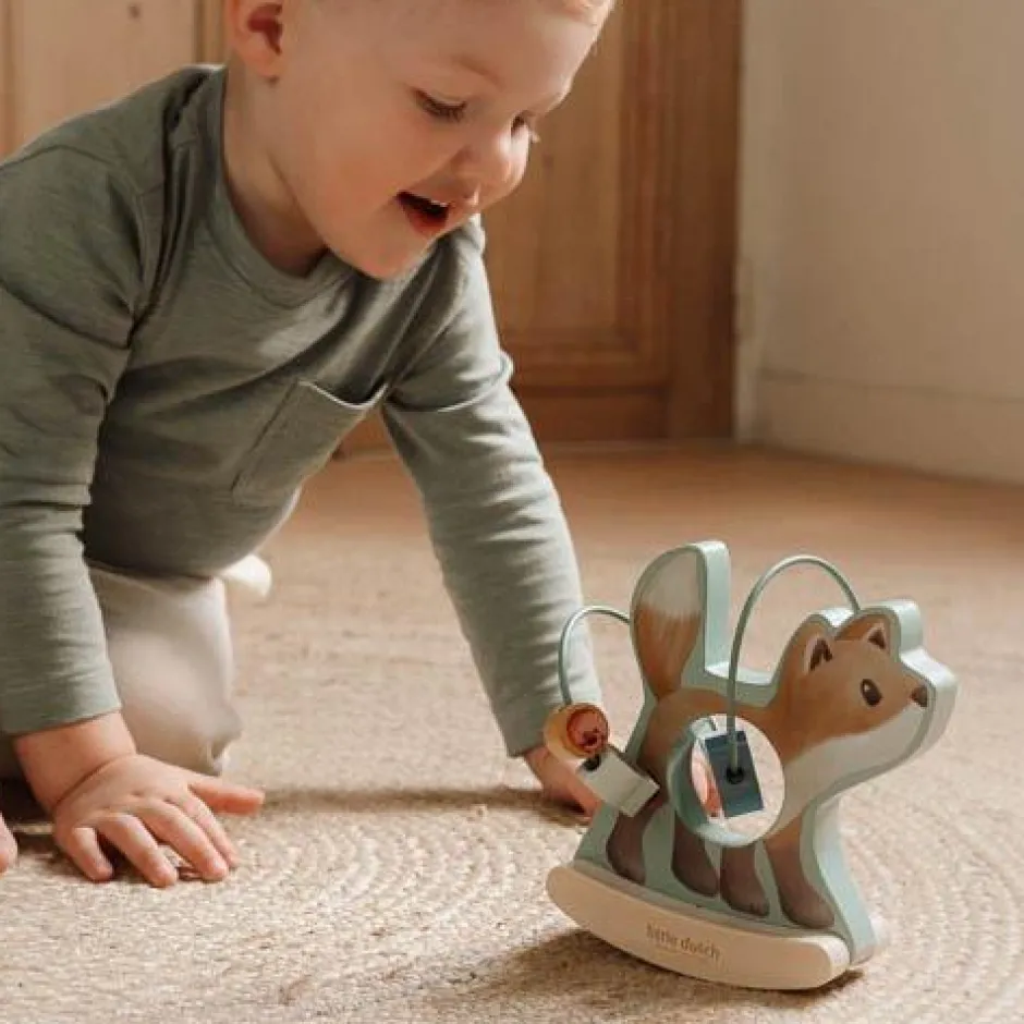 Little Dutch Educatief Speelgoed|Houten Speelgoed^Wiebeldier Vos- Blauw - Forest Friends