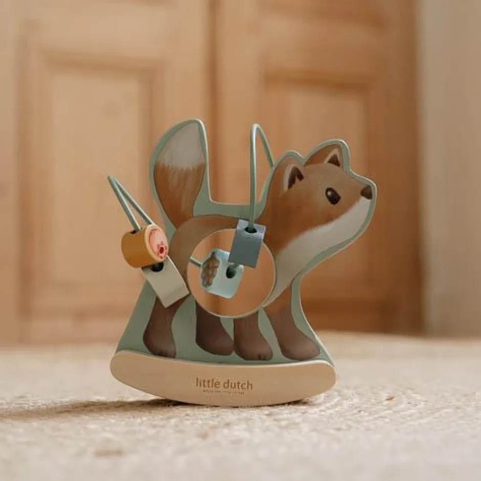 Little Dutch Educatief Speelgoed|Houten Speelgoed^Wiebeldier Vos- Blauw - Forest Friends