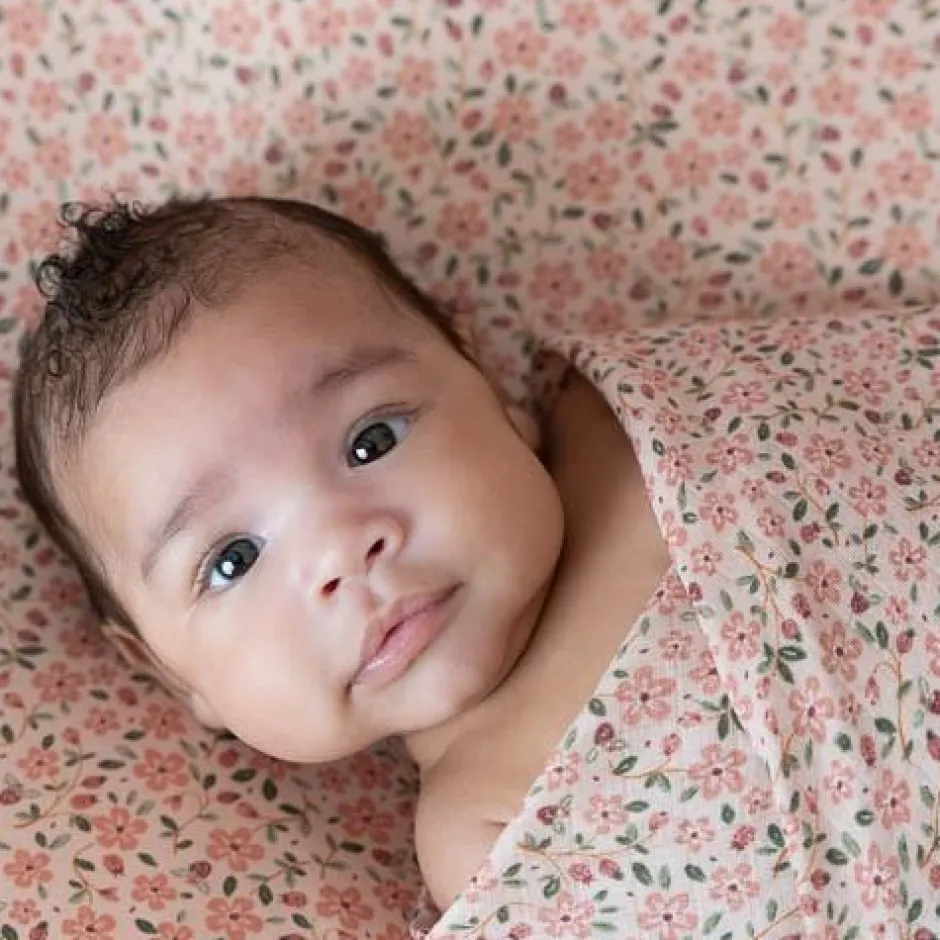 Little Dutch Hoeslakens^Wieg hoeslaken - Roze - Fairy Garden - Fairy Floral