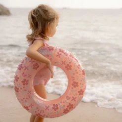 Little Dutch Zwemkleding|Meisjes Kleding^Zwemshirt korte mouw - Lichtroze - Sunny Flowers