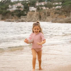 Little Dutch Zwemkleding|Meisjes Kleding^Zwemshirt korte mouw - Lichtroze - Sunny Flowers