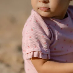 Little Dutch Zwemkleding|Meisjes Kleding^Zwemshirt korte mouw - Lichtroze - Sunny Flowers