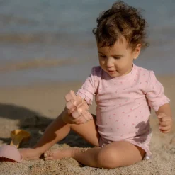 Little Dutch Zwemkleding|Meisjes Kleding^Zwemshirt korte mouw - Lichtroze - Sunny Flowers