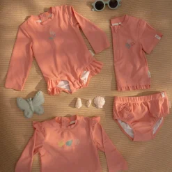 Little Dutch Zwemkleding|Meisjes Kleding^Zwemshirt korte mouw - Roze - Sunny Flowers
