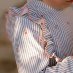 Little Dutch Meisjes Kleding|Zwemkleding^Zwemshirt lange mouw - Blauw - Sunny Flowers