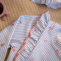 Little Dutch Meisjes Kleding|Zwemkleding^Zwemshirt lange mouw - Blauw - Sunny Flowers